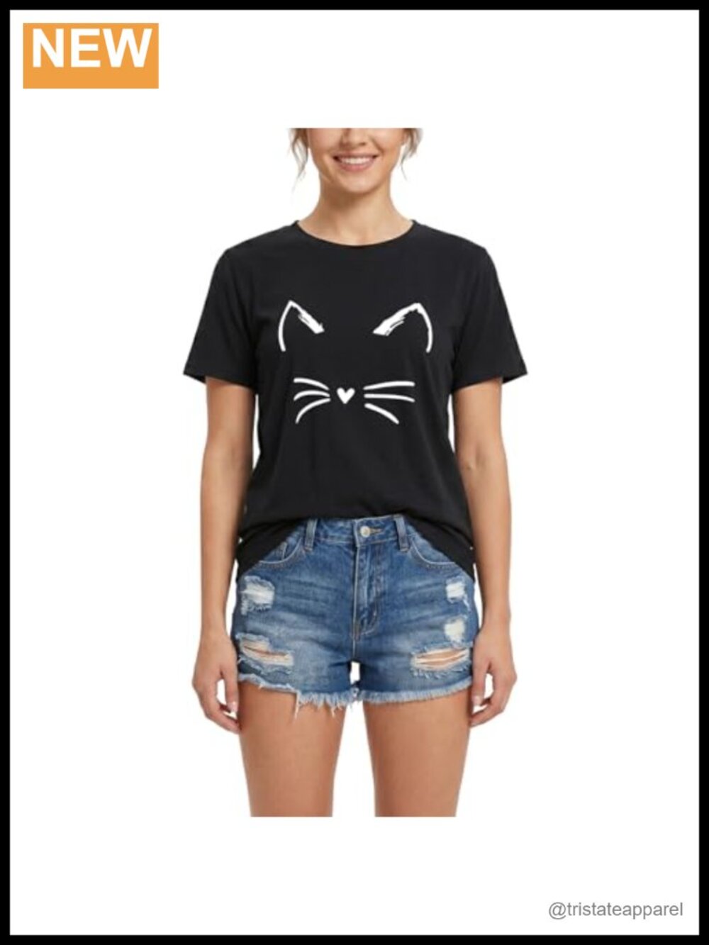 Women's Cute Cat Graphic T Shirt Crew Neck Short Sleeve Pullover Tee
